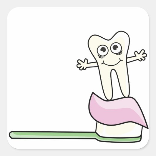 Schattigee Kinder tandarts Vierkante Sticker (Voorkant)