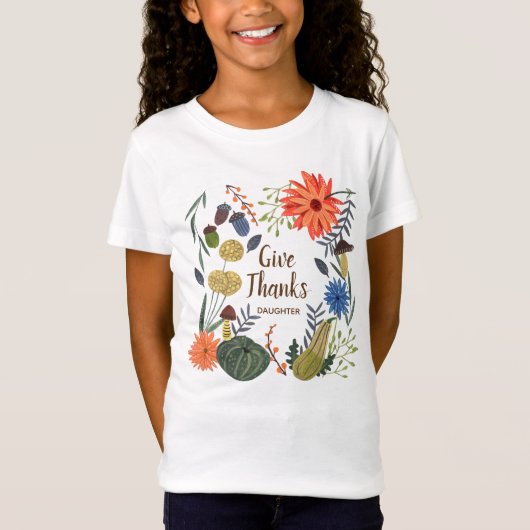 Schattigee Kinder Thanksgiving herfst T-shirt (Voorkant)