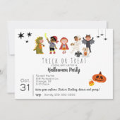 Schattigee Kinder Trick or treat Halloween Party Kaart (Voorkant)