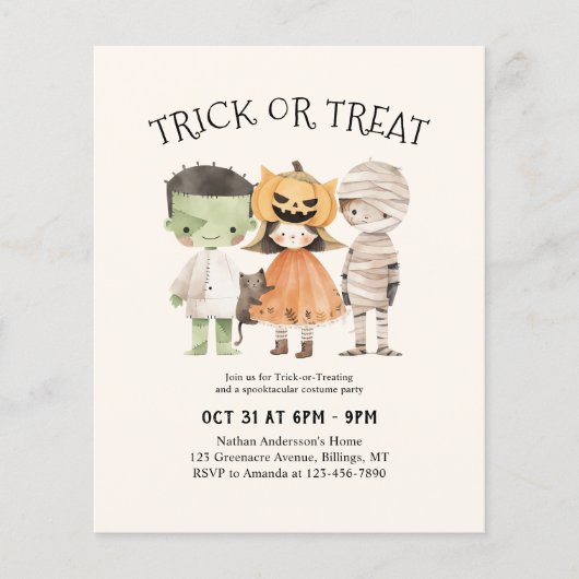 Schattigee Kinder Trick or treat Kostuum Feest Uit (Voorkant)