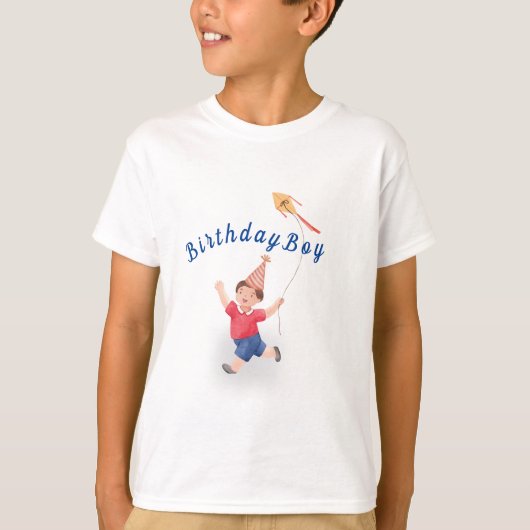 Schattigee Kinder Tshirt Jongen met Kite (Voorkant)