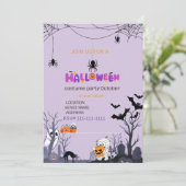 Schattigee Kinder Uitnodiging Halloween kostuumfee (Staand voorkant)