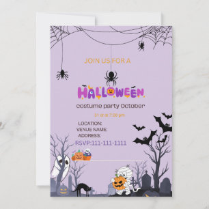 Schattigee Kinder Uitnodiging Halloween kostuumfee