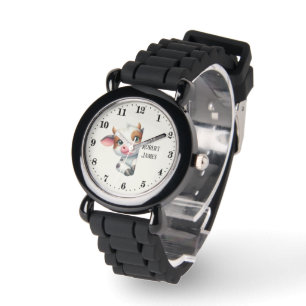 Schattigee kinder unisex koe peeking naam toevoege horloge