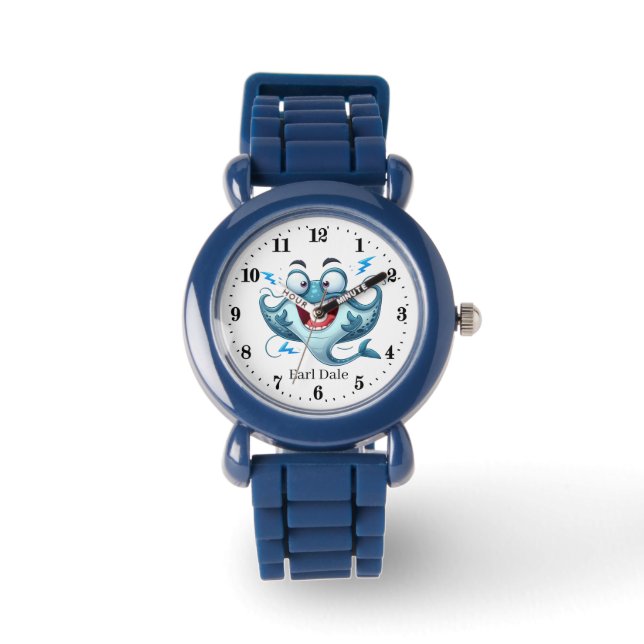 Schattigee kinder unisex stingray Naam toevoegen B Horloge (Voorkant)
