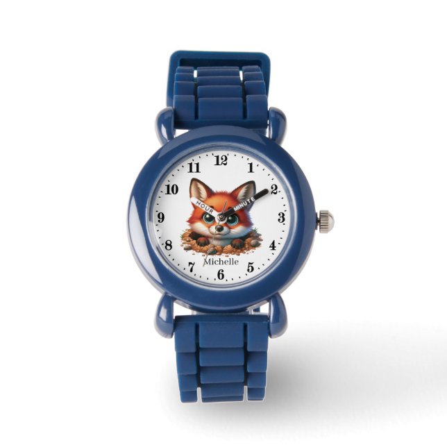 Schattigee kinder unisex vossenliefhebbers horloge (Voorkant)