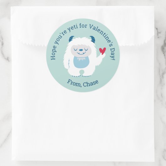 Schattigee Kinder Valentijn Classic Ronde Sticker (Tas)