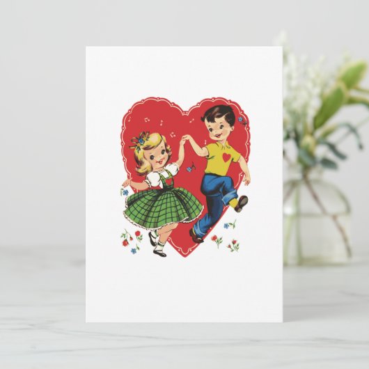 Schattigee  kinder Valentijn Kaart (Staand voorkant)