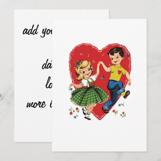 Schattigee  kinder Valentijn Kaart (Voorkant / Achterkant)