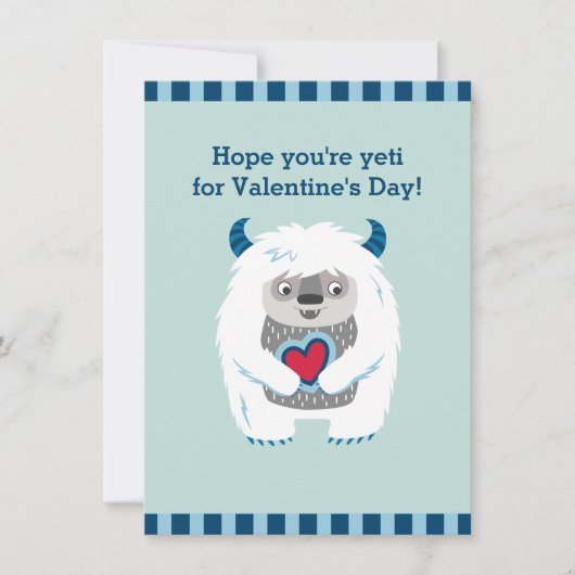 Schattigee Kinder Valentijn Monster Feestdagenkaart (Voorkant)