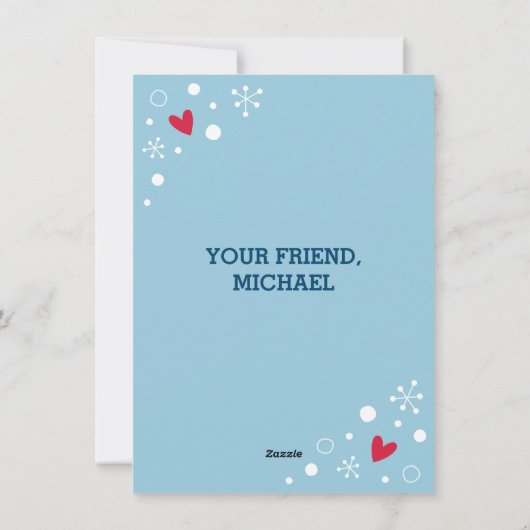 Schattigee Kinder Valentijn Monster Feestdagenkaart (Achterkant)