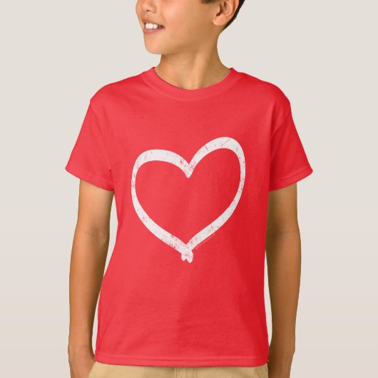 Schattigee Kinder Valentijnsdag Hart T-Shirt (Voorkant)