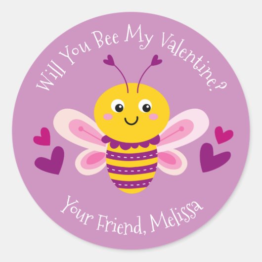 Schattigee Kinder Valentijnsdag Sticker (Voorkant)