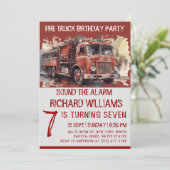 Schattigee Kinder Waterverf Brandweerwagen Verjaar Kaart (Staand voorkant)