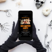 Schattigee Kinder Waterverf Halloween Party Kaart