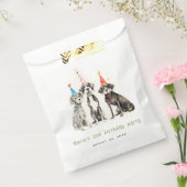 Schattigee Kinder Waterverf Pawty Dog Verjaardagsf Bedankzakje (Gezegeld)