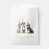 Schattigee Kinder Waterverf Pawty Dog Verjaardagsf Bedankzakje (Voorkant)