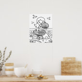 Schattigee Kinder zeemeermin Kleurplaat Poster (Keuken)