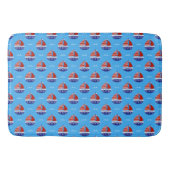 Schattigee Kinder zeilboot Pattern Ocean Blue Badmat (Voorkant)