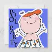 Schattigee Kinder Zomer Zwembad Party Zwemmen Verj Kaart (Voorkant)