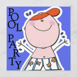 Schattigee Kinder Zomer Zwembad Party Zwemmen Verj Kaart