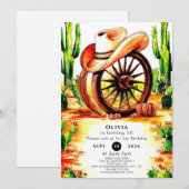 Schattigee kindercowboyverjaardag kaart (Voorkant / Achterkant)