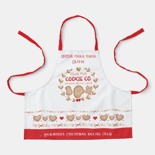 Schattigee Kinderen Cookie Baking Red Christmas Sc Schort (Voorkant)