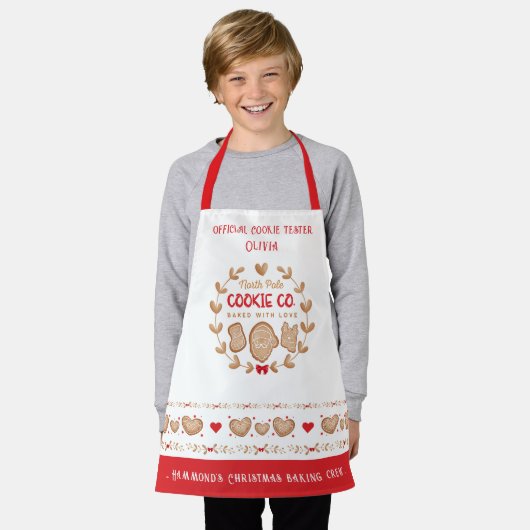 Schattigee Kinderen Cookie Baking Red Christmas Sc Schort (Gedragen)