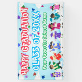 Schattigee kinderen dansen kleurrijk Congrats Afst Spandoek (Verticaal)