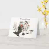 Schattigee kinderen doen de huwelijksmars kaart (Gele Bloem)