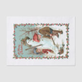 Schattigee Kinderen en Sneeuwman Tissuepapier (Voorkant)