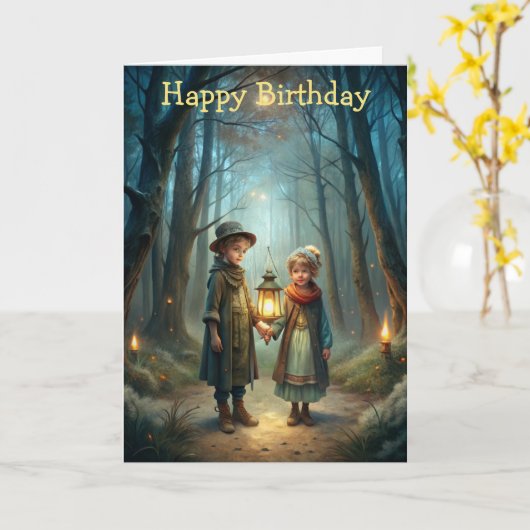 Schattigee kinderen in de winter kaart (Gele Bloem)