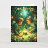 Schattigee kinderen in het bos kaart (Voorkant)