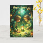 Schattigee kinderen in het bos kaart (Gele Bloem)