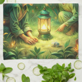 Schattigee kinderen in het bos theedoek (Gevouwen)