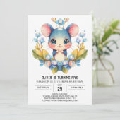 Schattigee Kinderen Mouse Verjaardag Kaart (Staand voorkant)