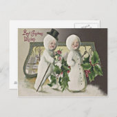 Schattigee kinderen Sneeuwman Holly Briefkaart (Voorkant / Achterkant)