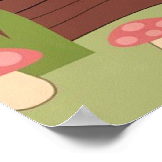 Schattigee Kinderen Verjaardag Ontwerp met Fox, Bu Poster (Hoek)