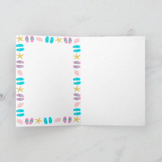 Schattigee kinderen verjaardagsfeestje met zwembad bedankkaart (Binnen)