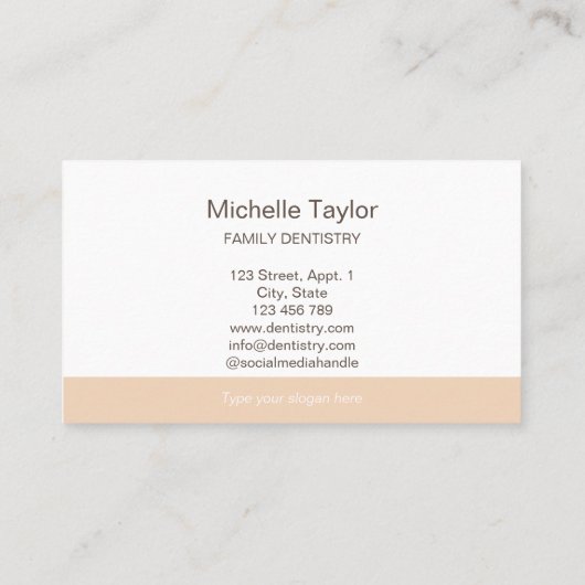 Schattigee kinderfamilie tandarts glimlach visitekaartje (Achterkant)