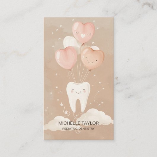 Schattigee kinderfamilie tandarts glimlach visitekaartje (Voorkant)