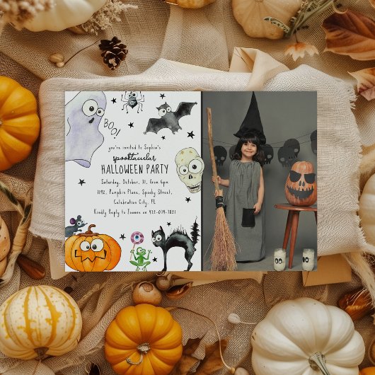 Schattigee kinderfoto Halloween Kaart