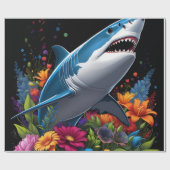 Schattigee kinderhaai cadeaupapier (Vlak)