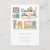 Schattigee kinderkamer illustratie Custom Luier Ra Informatiekaartje (Voorkant)
