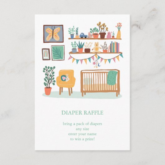 Schattigee kinderkamer illustratie Custom Luier Ra Informatiekaartje (Voorkant)