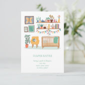 Schattigee kinderkamer illustratie Custom Luier Ra Informatiekaartje (Staand voorkant)