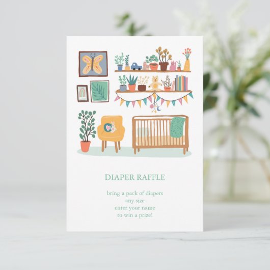 Schattigee kinderkamer illustratie Custom Luier Ra Informatiekaartje (Staand voorkant)