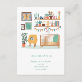 Schattigee kinderkamer illustratie Custom Luier Ra Informatiekaartje