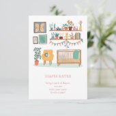 Schattigee kinderkamer illustratie Custom Luier Ra Informatiekaartje (Staand voorkant)