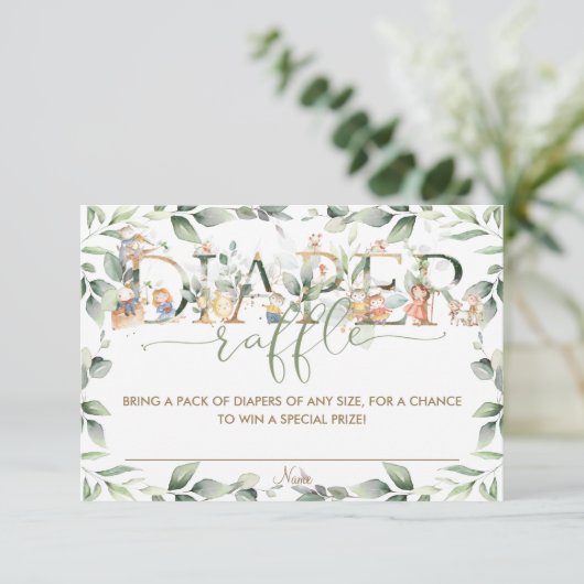 Schattigee kinderkamer rijm groen luier Raffle Kaa Kaart (Staand voorkant)